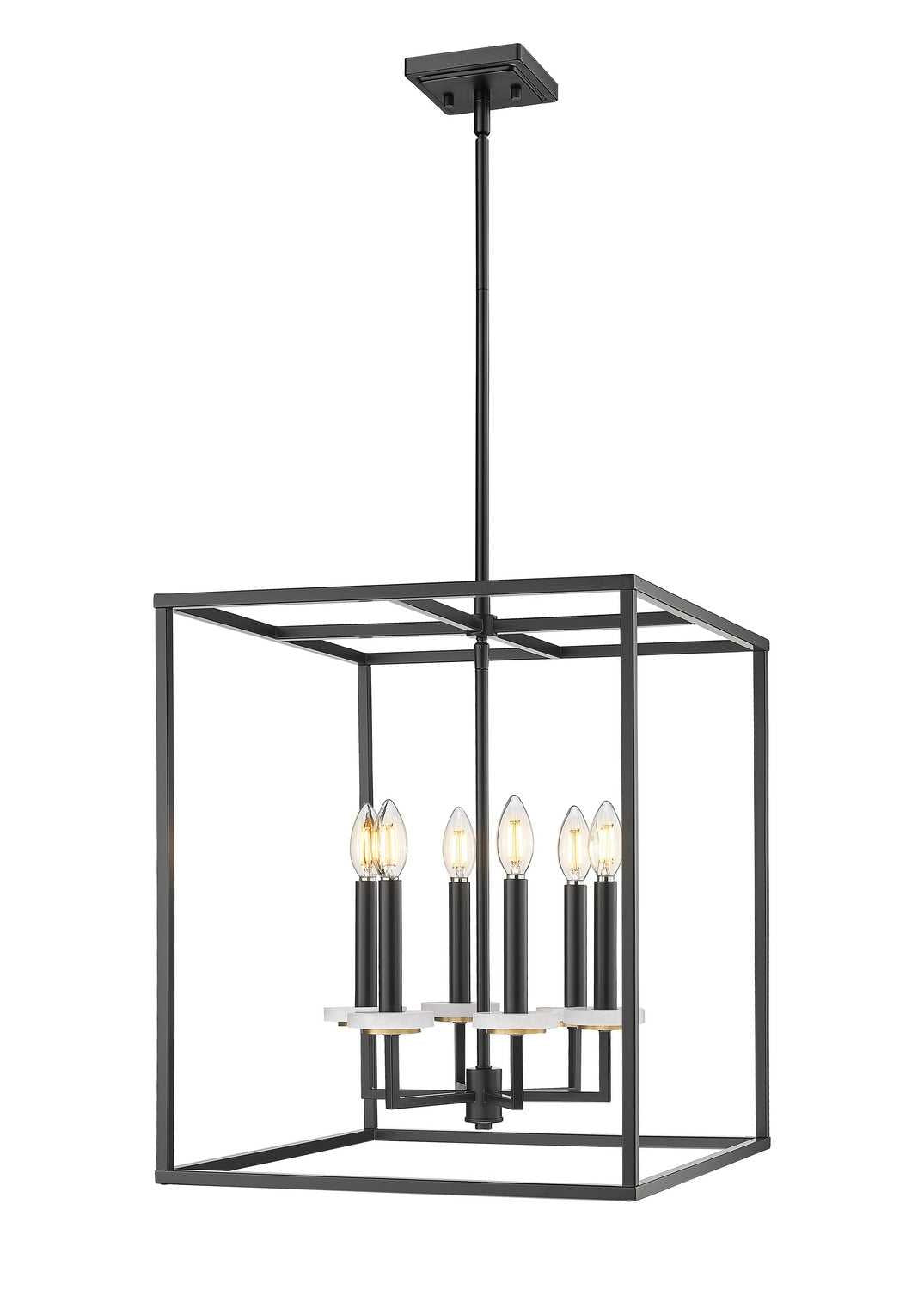 Gaultier Six Light Chandelier in Matte Black+Modern Gold Z-Lite Canada