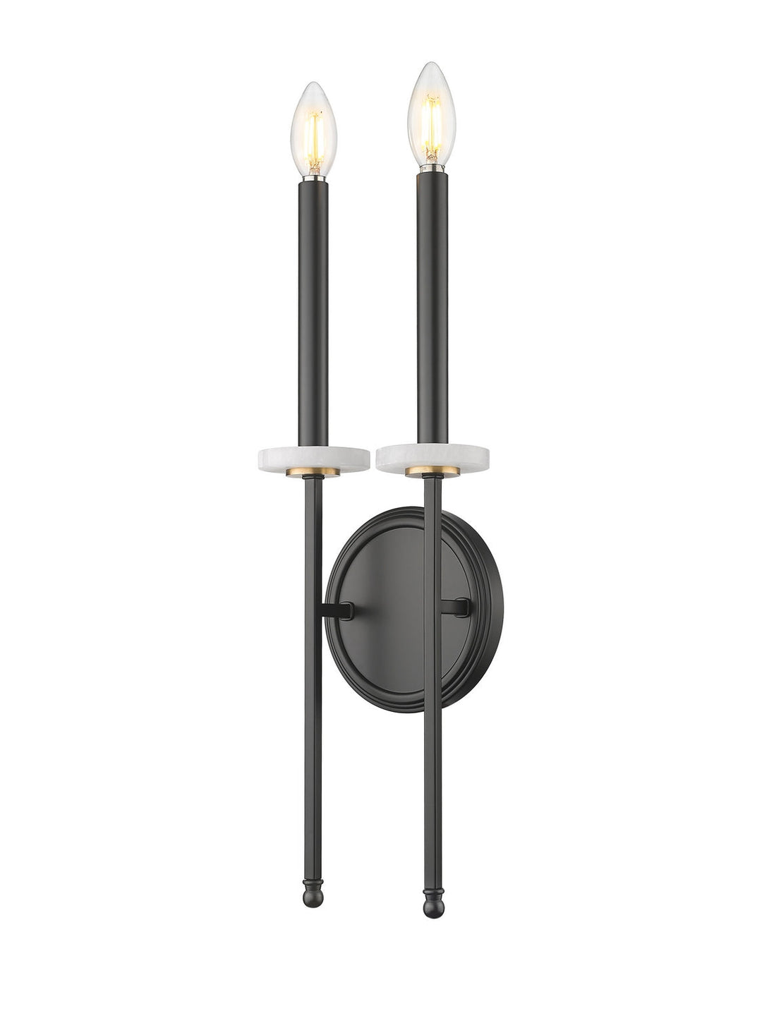 Gaultier Two Light Wall Sconce in Matte Black+Modern Gold Z-Lite Canada