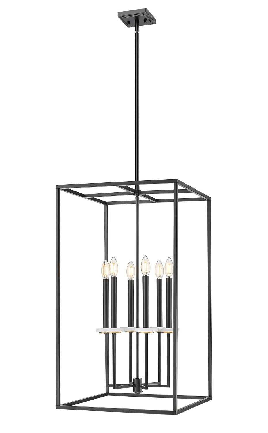 Gaultier Six Light Chandelier in Matte Black+Modern Gold Z-Lite Canada
