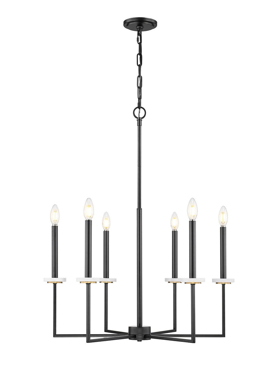 Gaultier Six Light Chandelier in Matte Black+Modern Gold Z-Lite Canada