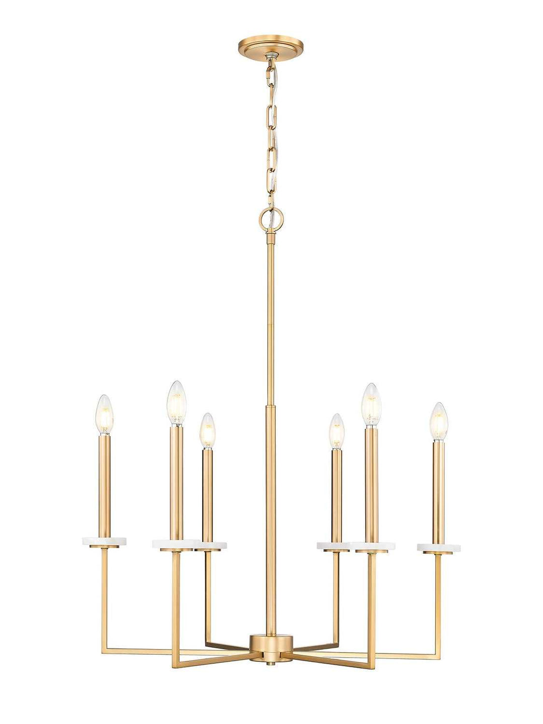 Gaultier Six Light Chandelier in Modern Gold Z-Lite Canada
