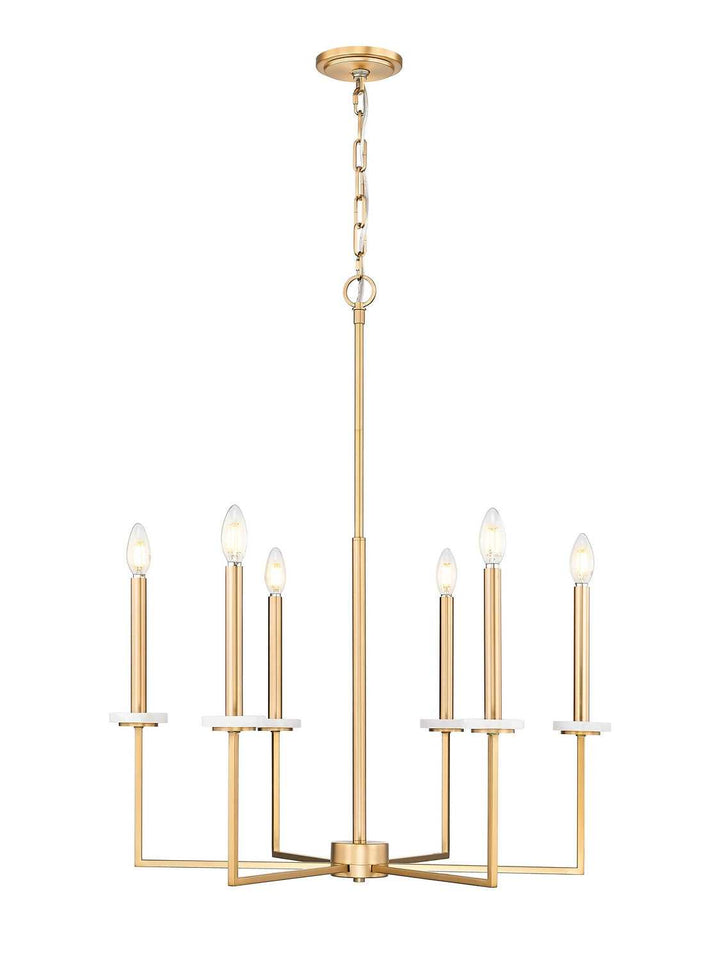 Gaultier Six Light Chandelier in Modern Gold Z-Lite Canada