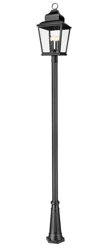 Raphael Four Light Outdoor Post Mount in Sand Black Z-Lite Canada