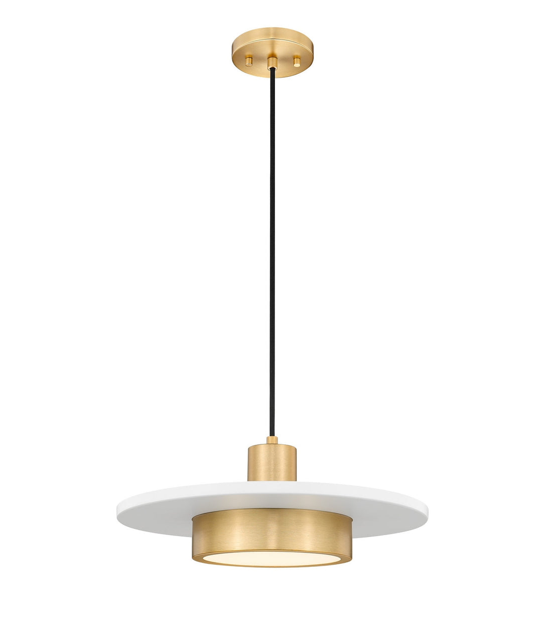 Ludo LED Pendant in Matte White + Modern Gold Z-Lite Canada