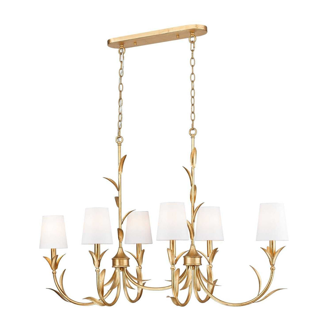 Aslin Six Light Linear Chandelier in Gold Leaf Z-Lite Canada