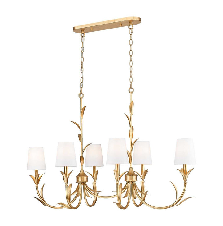 Aslin Six Light Linear Chandelier in Gold Leaf Z-Lite Canada