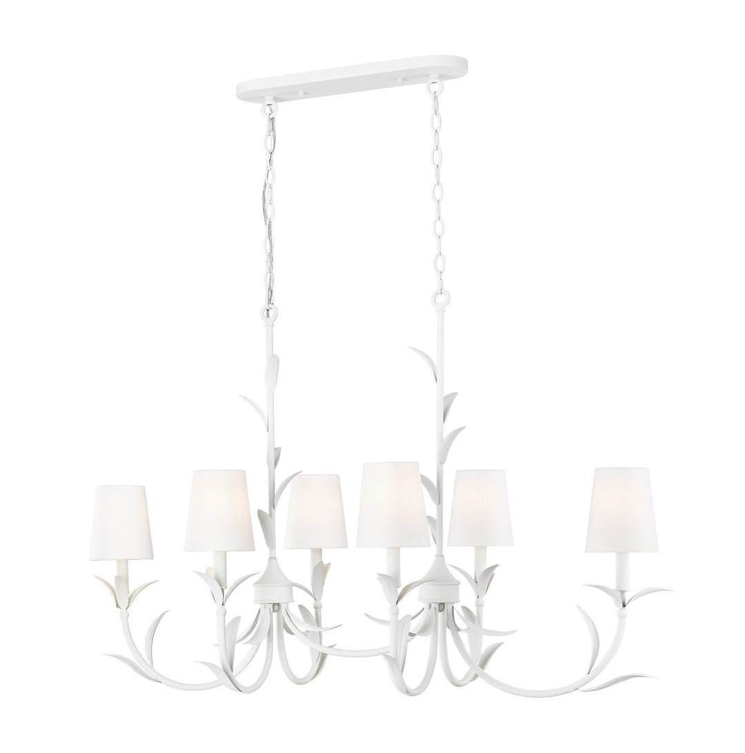 Aslin Six Light Linear Chandelier in Textured White Z-Lite Canada