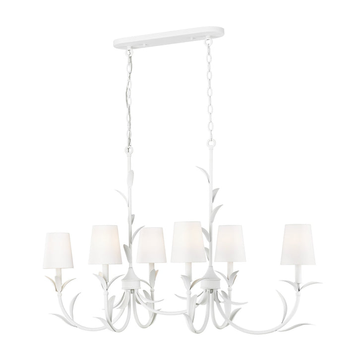 Aslin Six Light Linear Chandelier in Textured White Z-Lite Canada