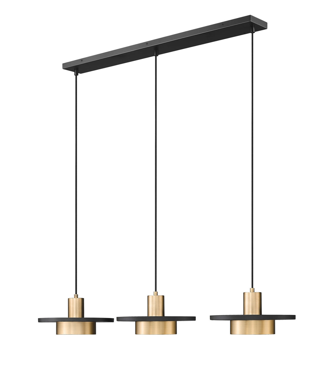 Ludo LED Linear Chandelier in Matte Black + Modern Gold Z-Lite Canada