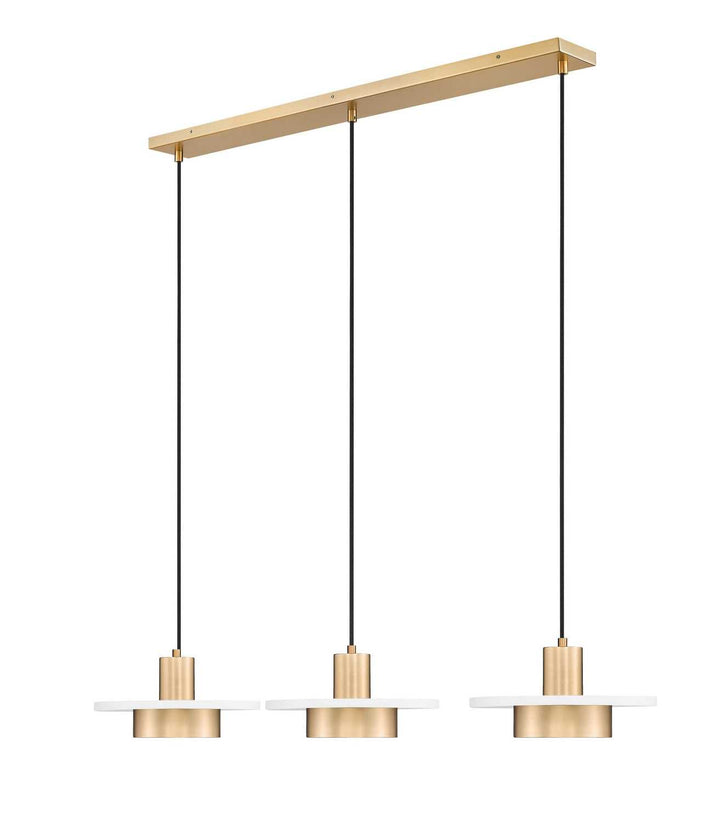 Ludo LED Linear Chandelier in Matte White + Modern Gold Z-Lite Canada