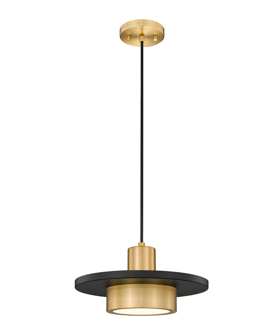 Ludo LED Pendant in Matte Black + Modern Gold Z-Lite Canada