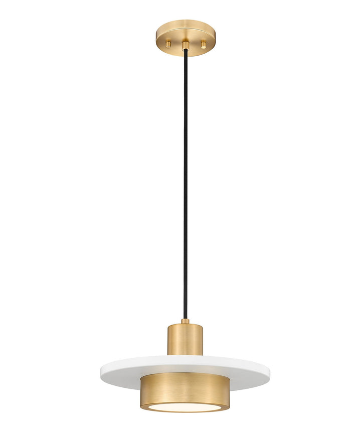Ludo LED Pendant in Matte White + Modern Gold Z-Lite Canada
