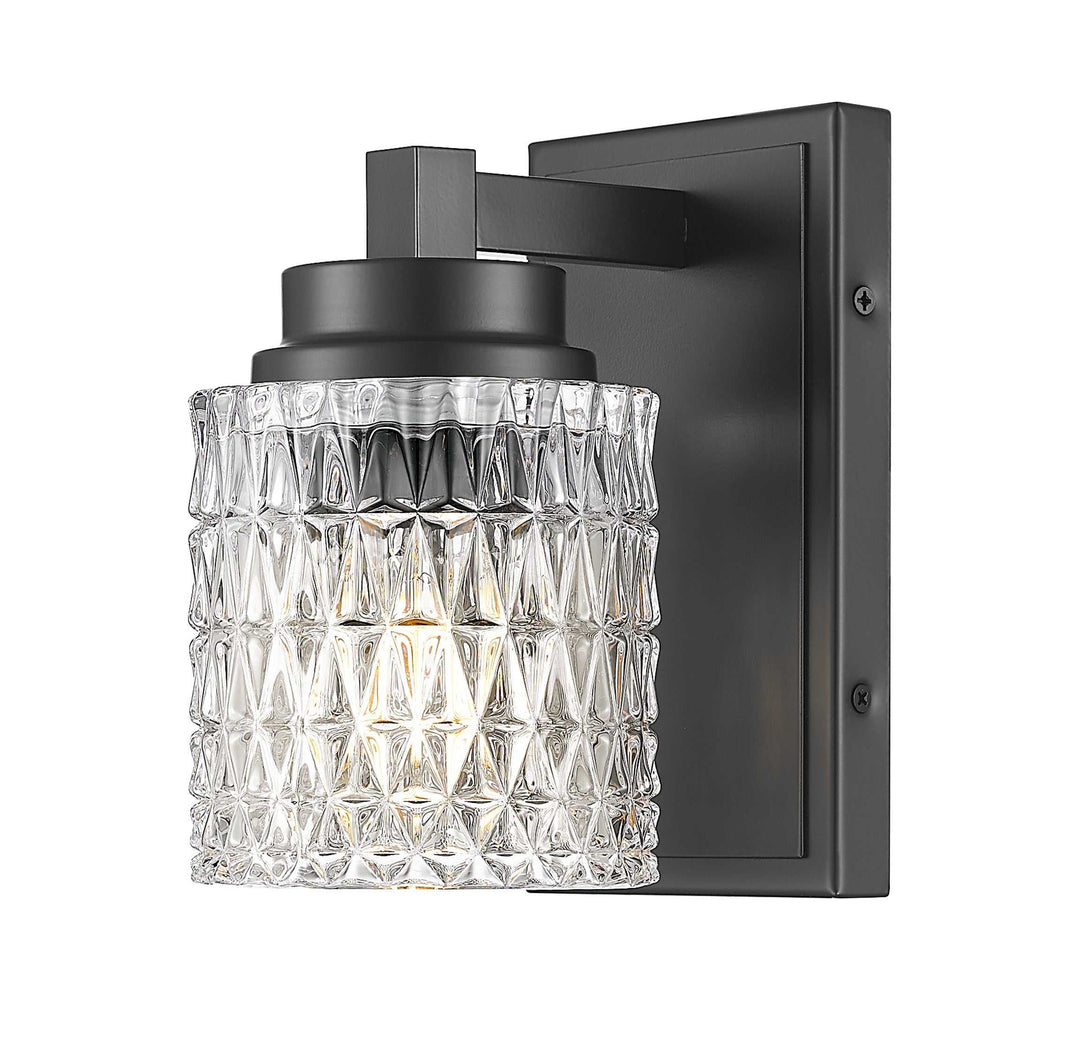 Jacqueline One Light Wall Sconce in Matte Black Z-Lite Canada