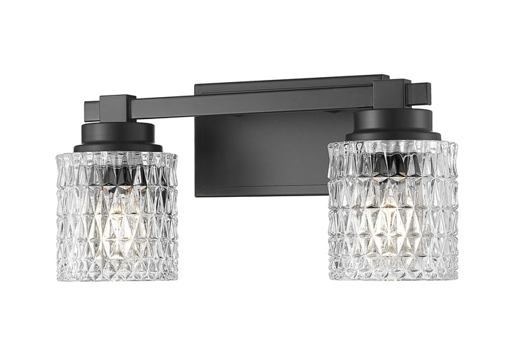 Jacqueline Two Light Vanity in Matte Black Z-Lite Canada