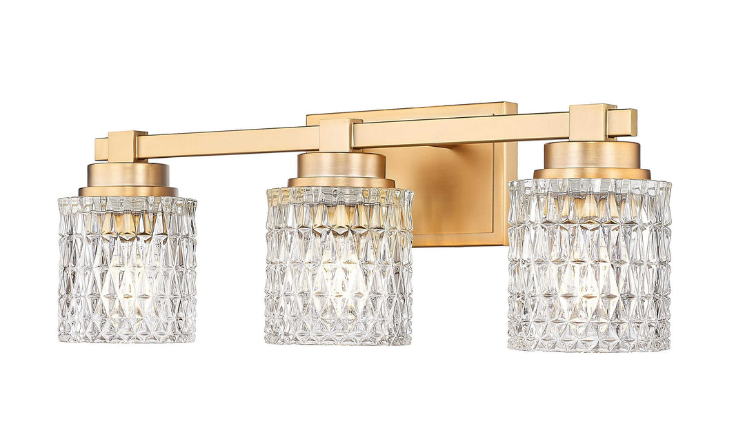 Jacqueline Three Light Vanity in Modern Gold Z-Lite Canada