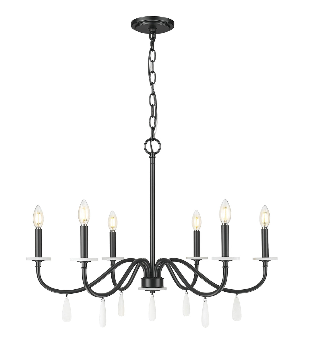Toussant Six Light Chandelier in Matte Black Z-Lite Canada