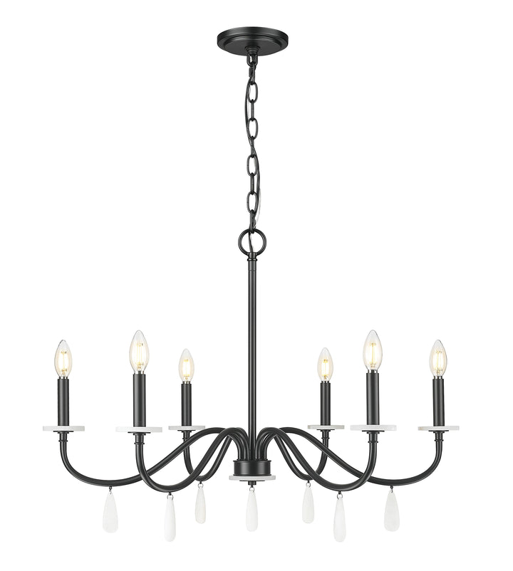 Toussant Six Light Chandelier in Matte Black Z-Lite Canada