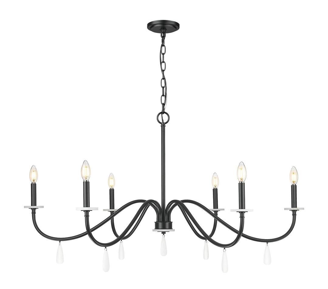 Toussant Six Light Chandelier in Matte Black Z-Lite Canada