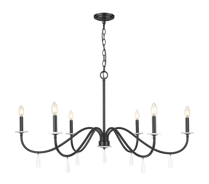 Toussant Six Light Chandelier in Matte Black Z-Lite Canada