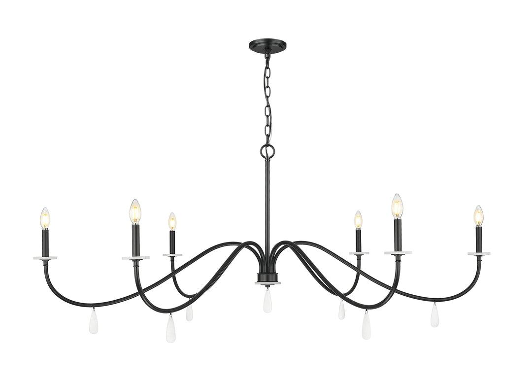 Toussant Six Light Chandelier in Matte Black Z-Lite Canada