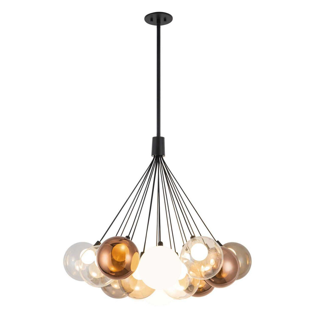 Kuzco Canada - CH3128-BK/MGL - LED Chandelier - Bolla - Black/Mixed Glass
