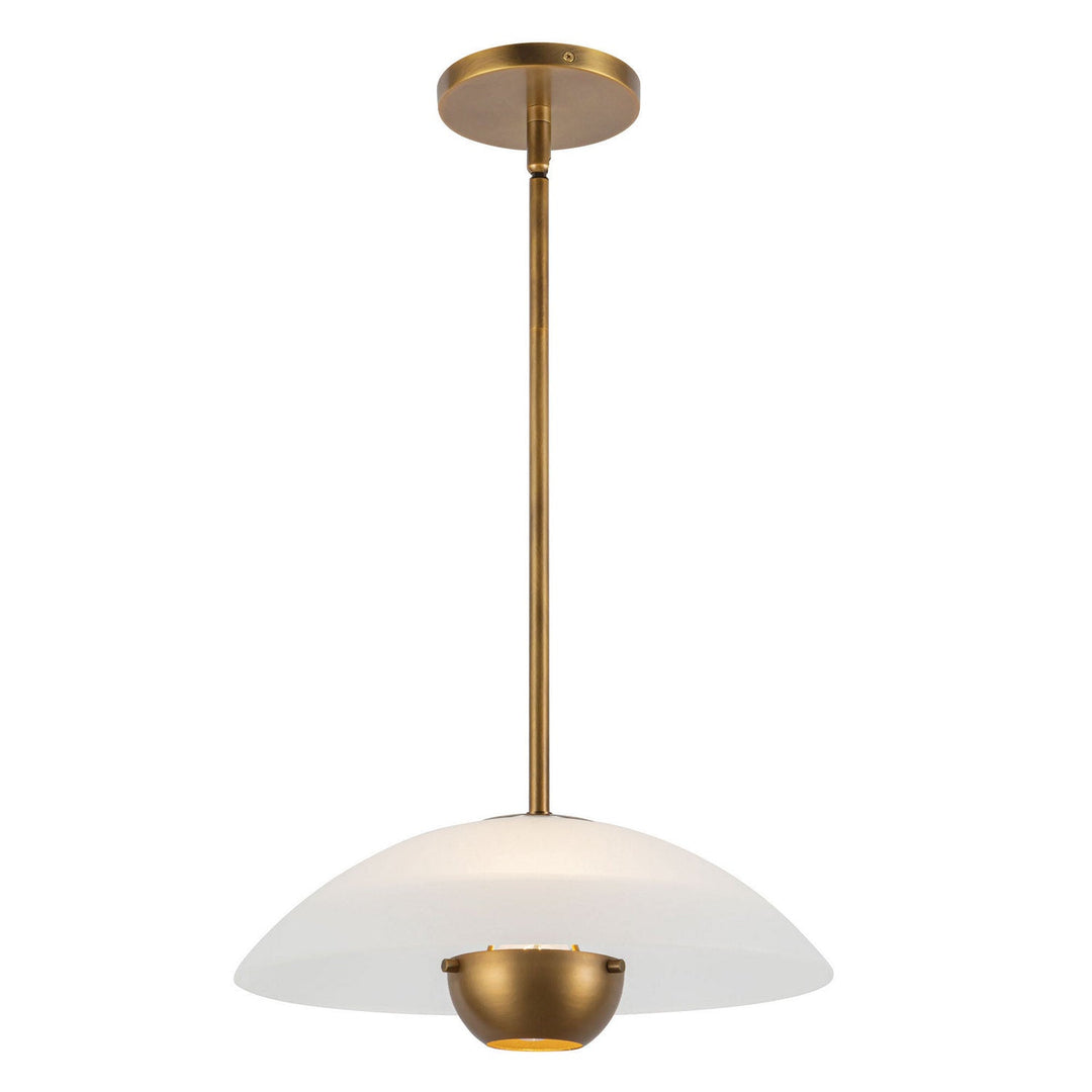 Kuzco Canada - PD11914-OP/VB - One Light Pendant - Umbra - Opal Glass/Vintage Brass