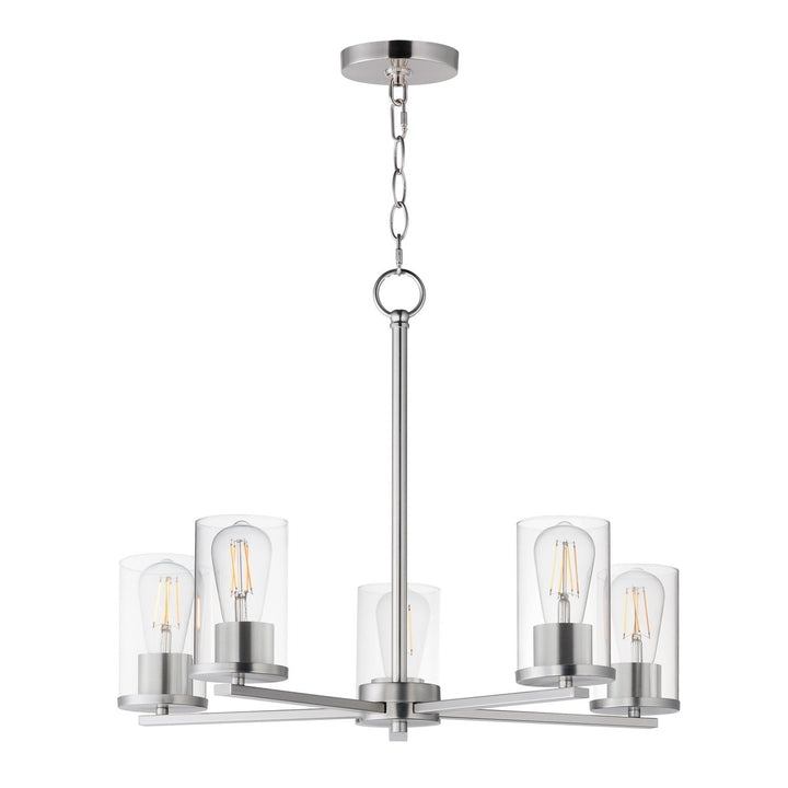 Lateral Five Light Chandelier in Satin Nickel Maxim