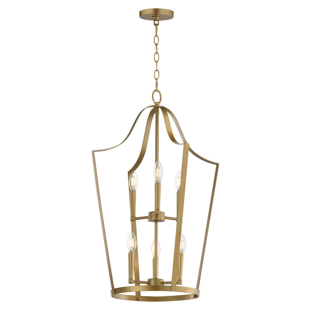 Maxim - 10426NAB - Six Light Pendant - Arden - Natural Aged Brass