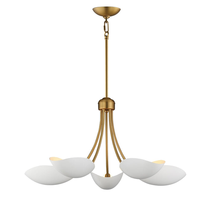 Maxim - 10825WTNAB - Five Light Chandelier - Maris - White/Natural Aged Brass