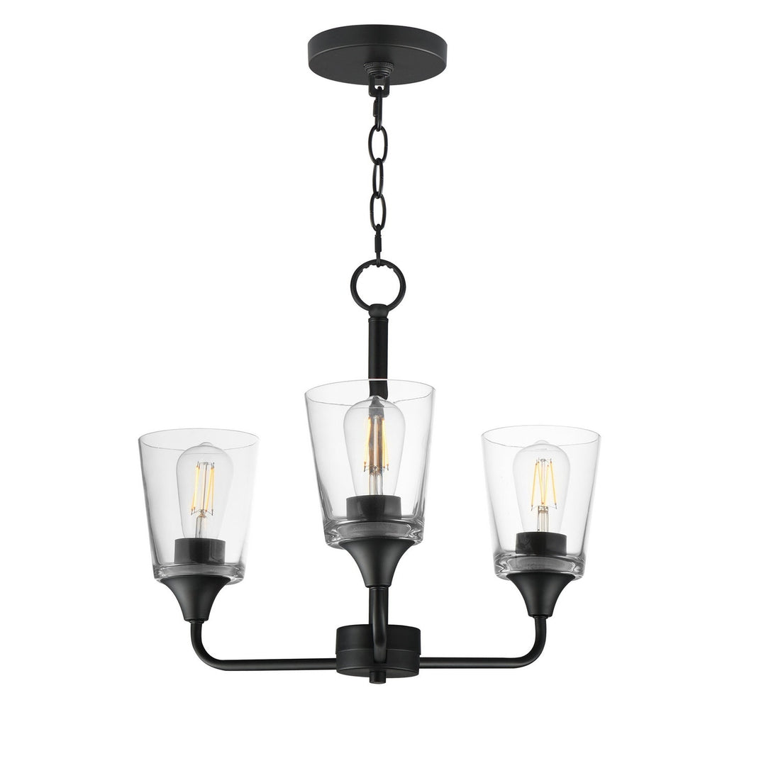 Maxim - 12873CLBK - Three Light Chandelier - Hudson - Black