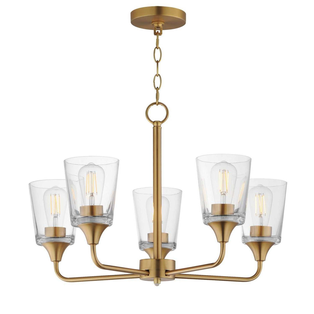 Maxim - 12875CLNAB - Five Light Chandelier - Hudson - Natural Aged Brass