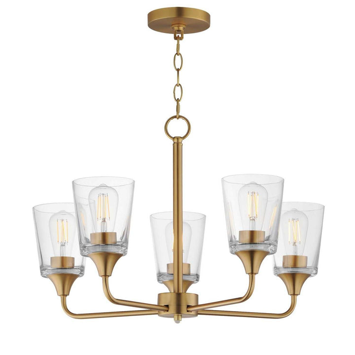 Maxim - 12875CLNAB - Five Light Chandelier - Hudson - Natural Aged Brass