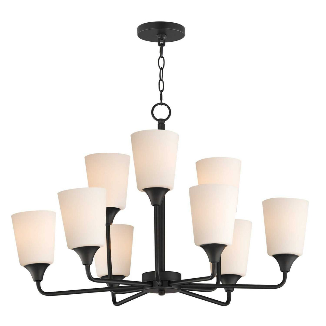 Hudson Nine Light Chandelier in Black Maxim