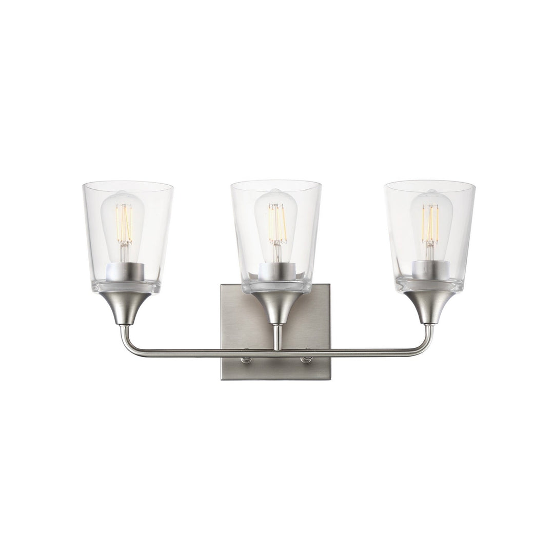 Maxim - 12883CLSN - Three Light Bath Vanity - Hudson - Satin Nickel