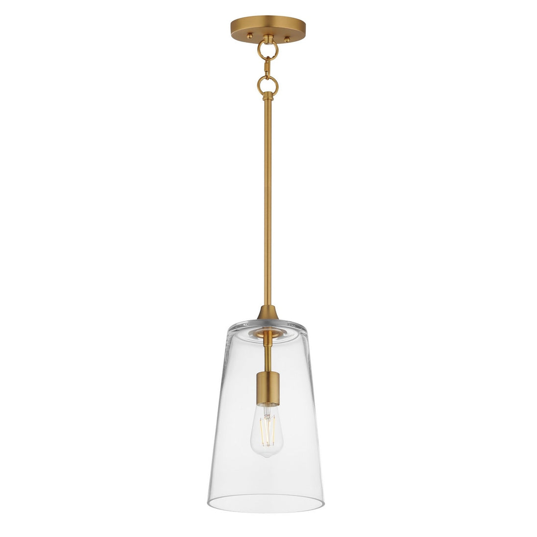 Maxim - 12886CLNAB - One Light Pendant - Hudson - Natural Aged Brass