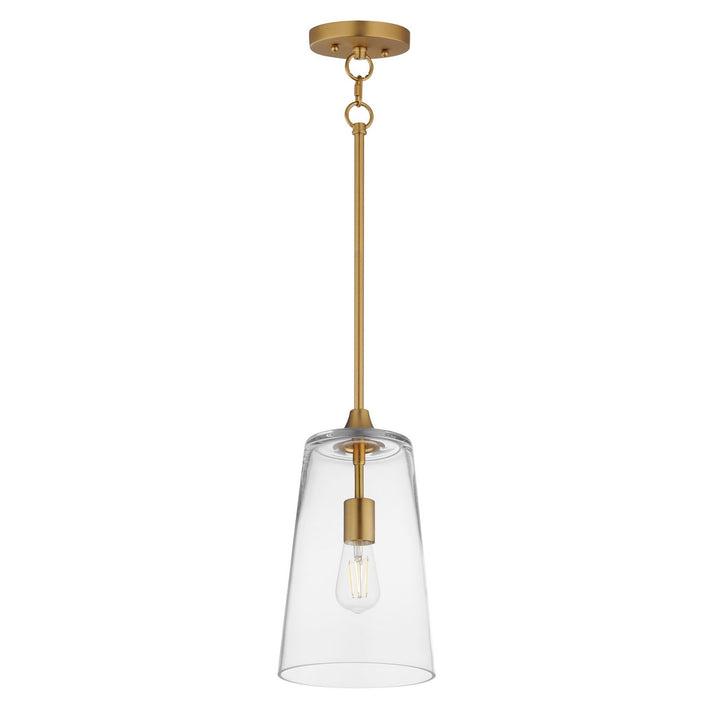 Maxim - 12886CLNAB - One Light Pendant - Hudson - Natural Aged Brass