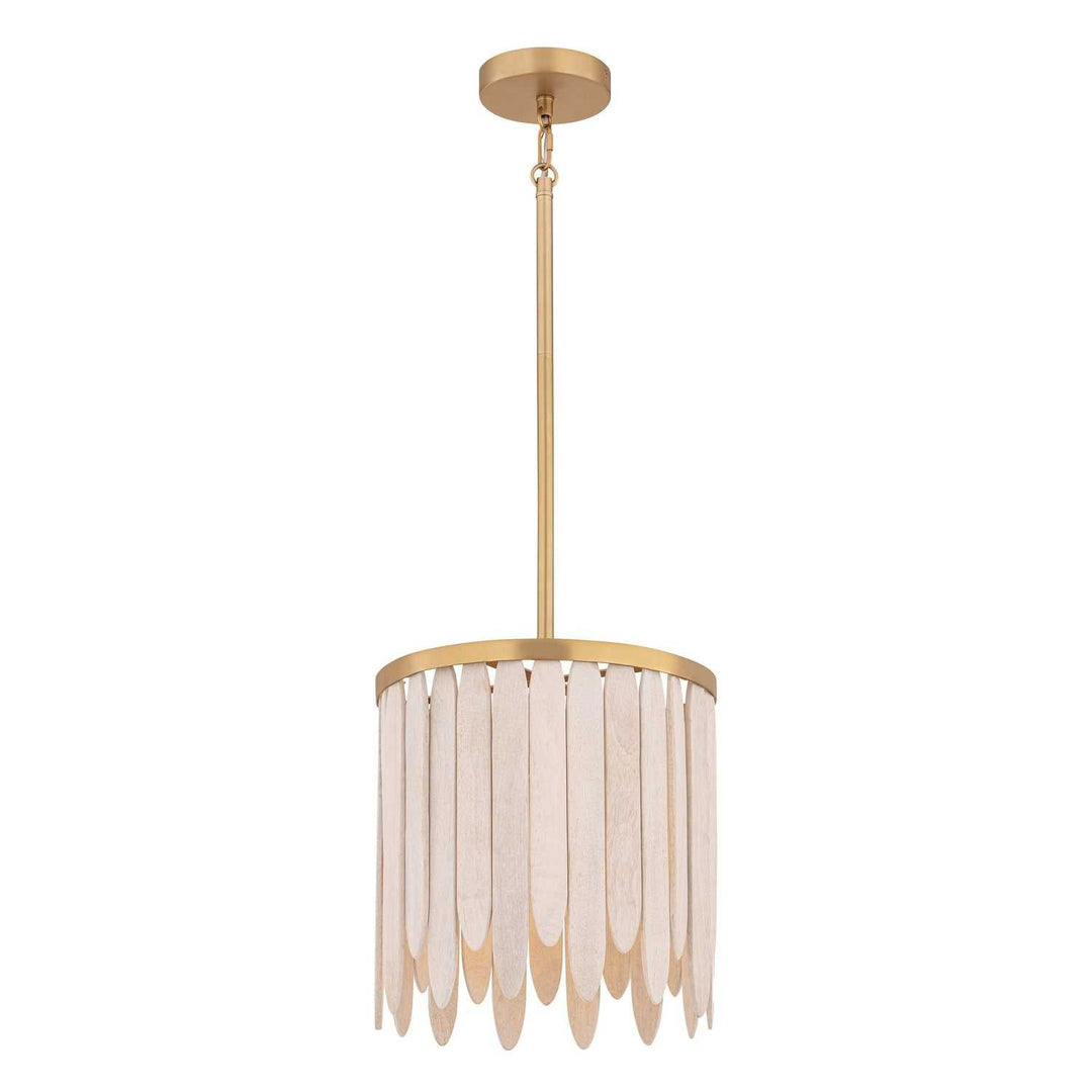 Marimba One Light Pendant in Weathered White Maxim