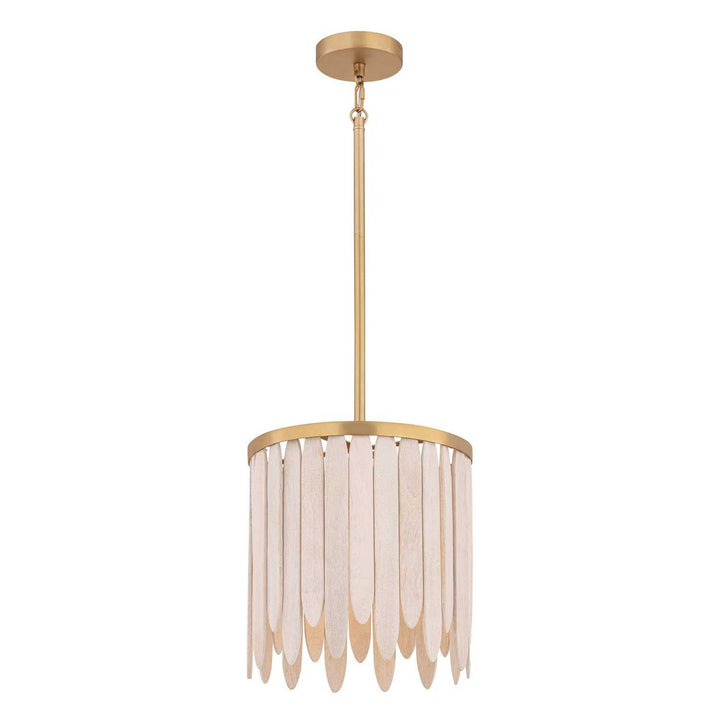 Marimba One Light Pendant in Weathered White Maxim