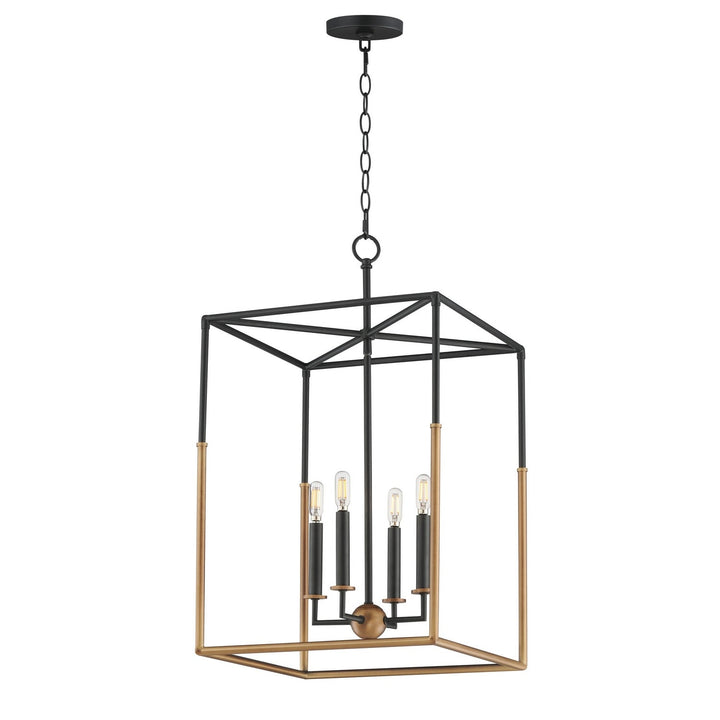 Maxim - 28625BKWBR - Four Light Pendant - SoHo - Black/Weathered Brass