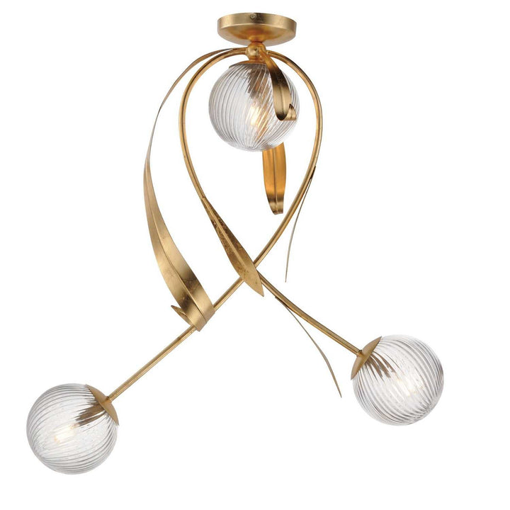 Maxim - 28714CRGL - Three Light Flush Mount - Firenze - Gold Leaf