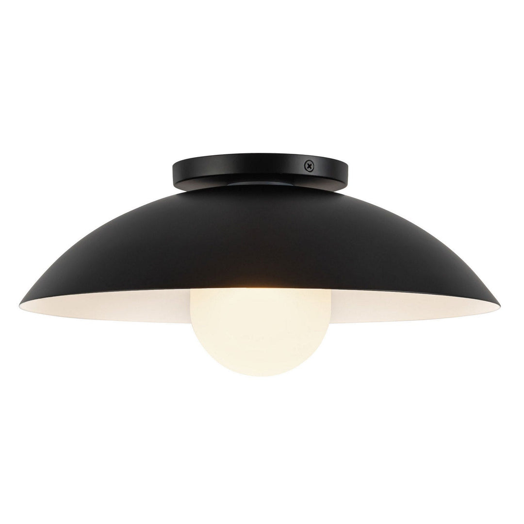 Kuzco Canada - SF10814-BK/OP - One Light Semi-Flush Mount - Umbra - Black/Opal Glass