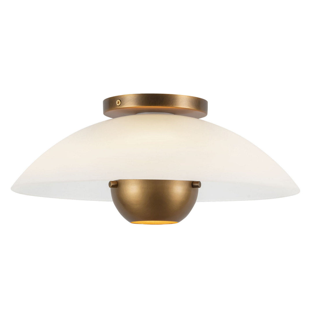 Kuzco Canada - SF11914-OP/VB - One Light Semi-Flush Mount - Umbra - Opal Glass/Vintage Brass
