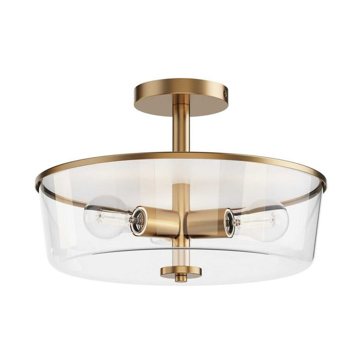Maxim - 5695CLNAB - Three Light Semi Flush/Pendant Convertible - Fuller - Natural Aged Brass