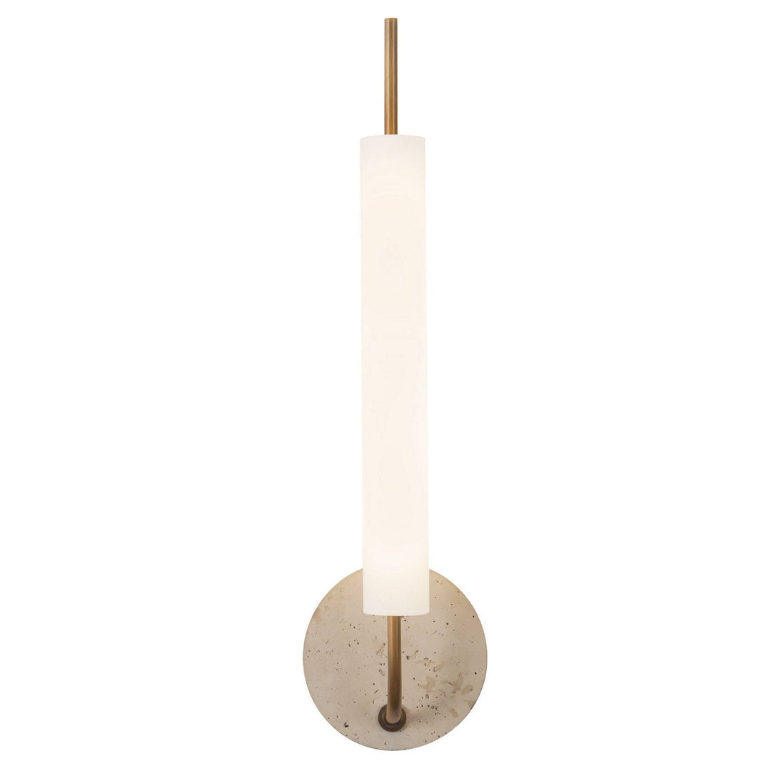 Kuzco Canada - WS48120-VB/TRV - LED Wall Sconce - Wick - Vintage Brass/Travertine