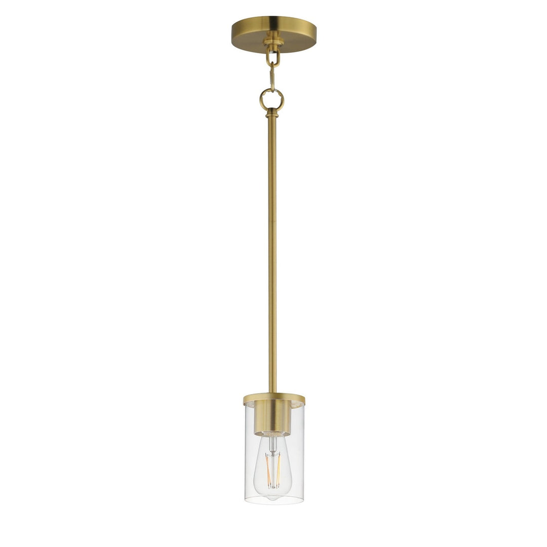 Lateral One Light Pendant in Satin Brass Maxim