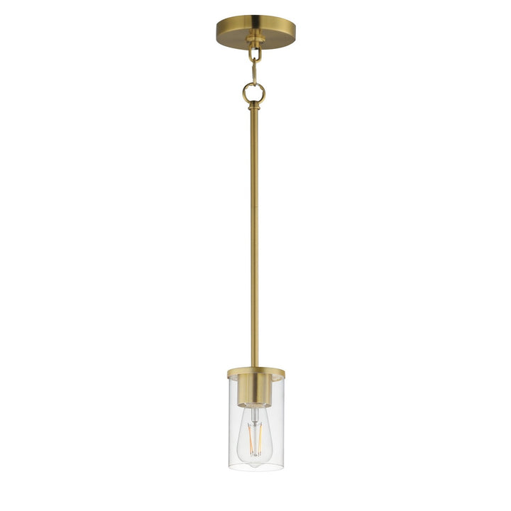Lateral One Light Pendant in Satin Brass Maxim