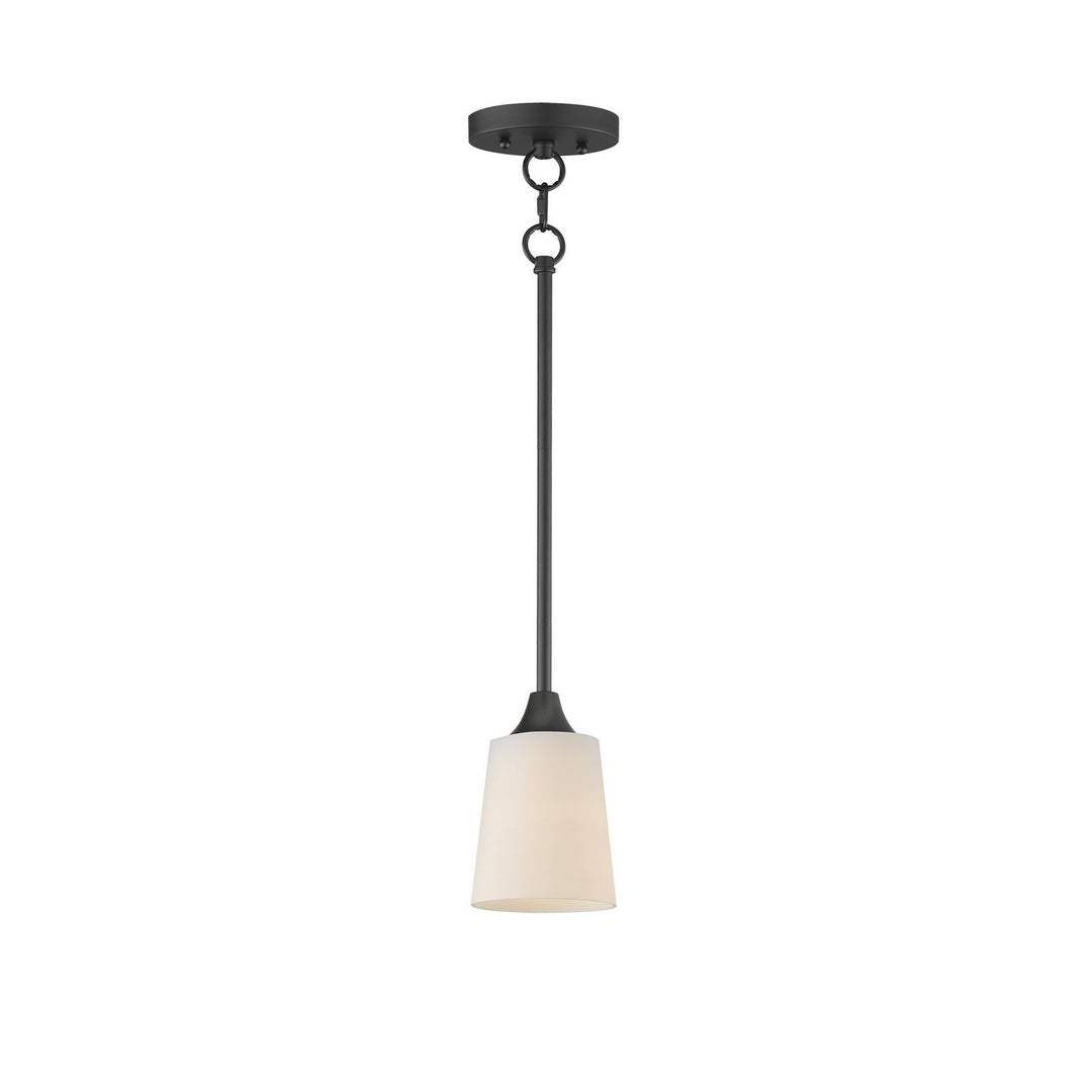 Hudson One Light Pendant in Black Maxim
