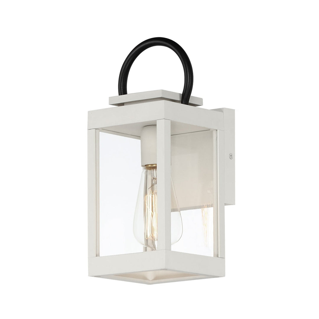 Nassau Vivex One Light Outdoor Wall Lantern in White / Black Maxim
