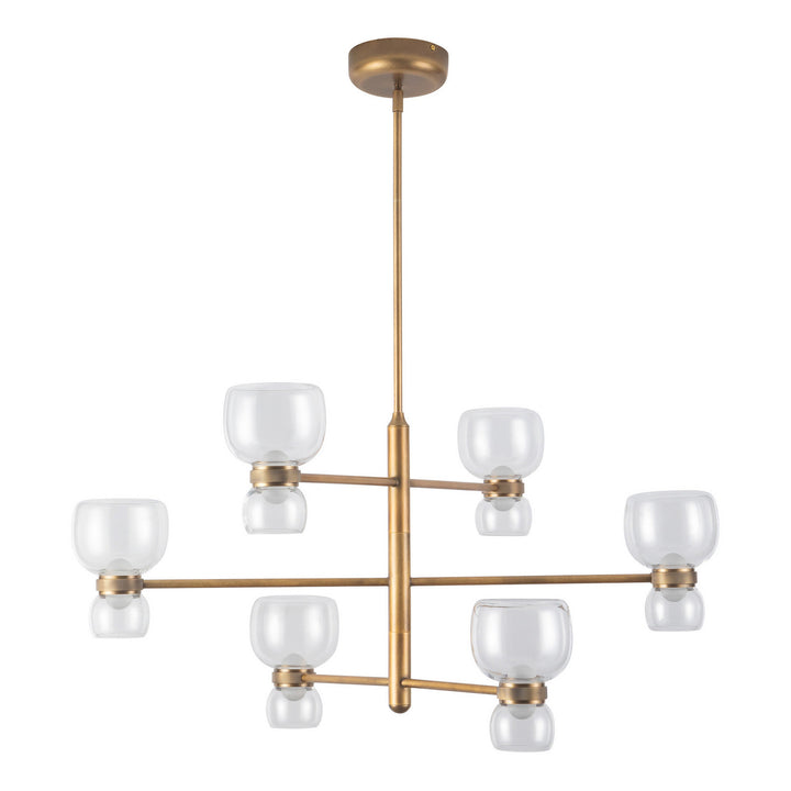 Alora Canada - CH310336VBCL - LED Chandelier - Sutton - Vintage Brass/Clear Glass