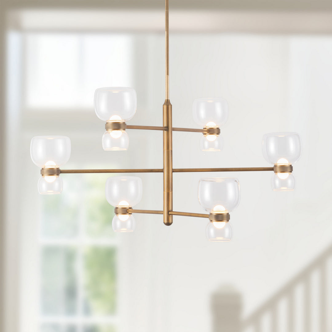 Alora Canada - CH310336VBCL - LED Chandelier - Sutton - Vintage Brass/Clear Glass